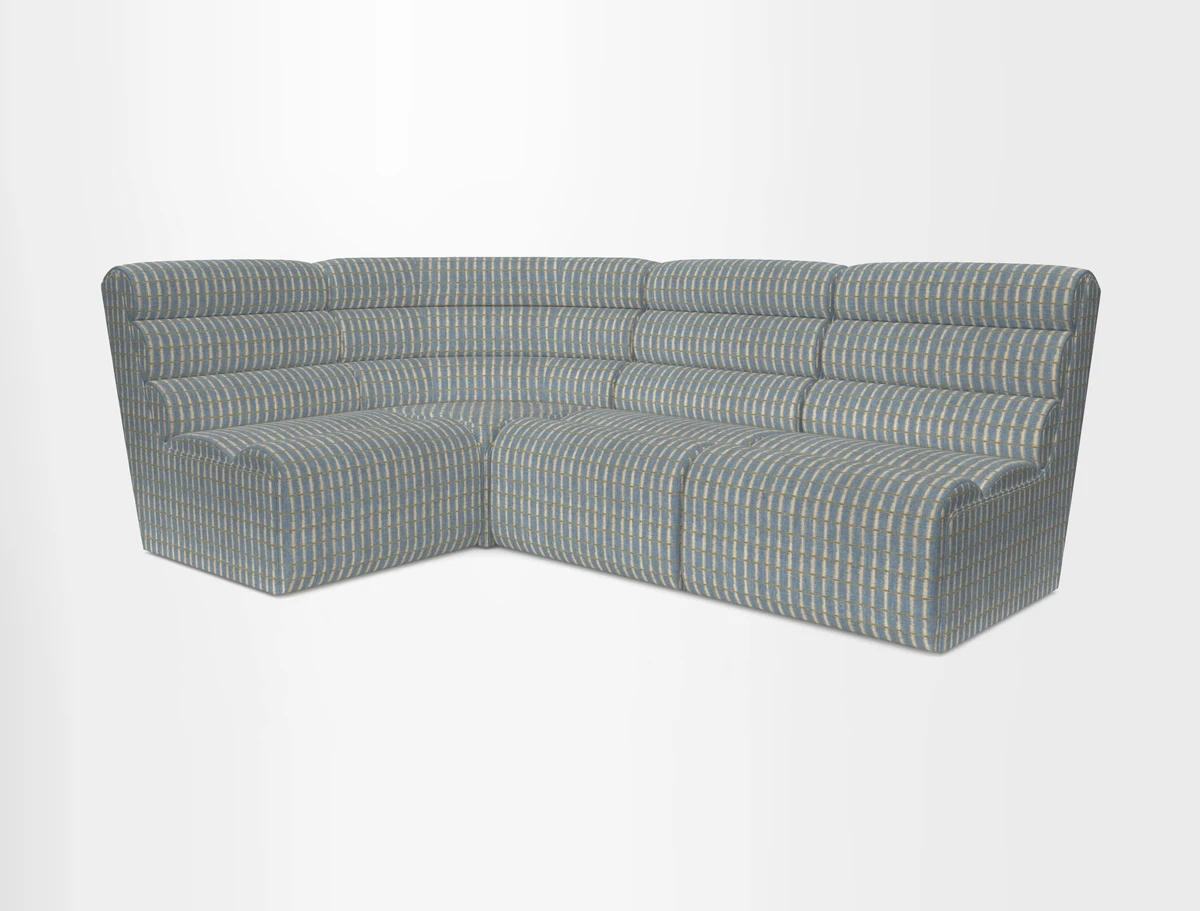 Aspect modular corner group RHF in Harpers Bazaar Houndstooth Cobalt