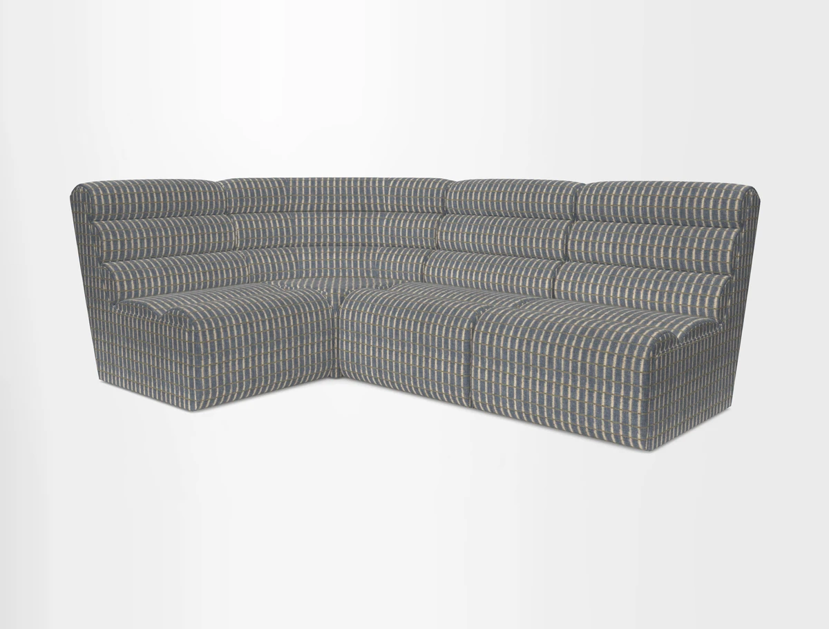 Aspect modular corner group RHF in Harpers Bazaar Houndstooth Cobalt