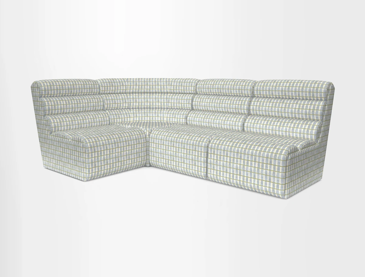 Aspect modular corner group RHF in Harpers Bazaar Houndstooth Cobalt