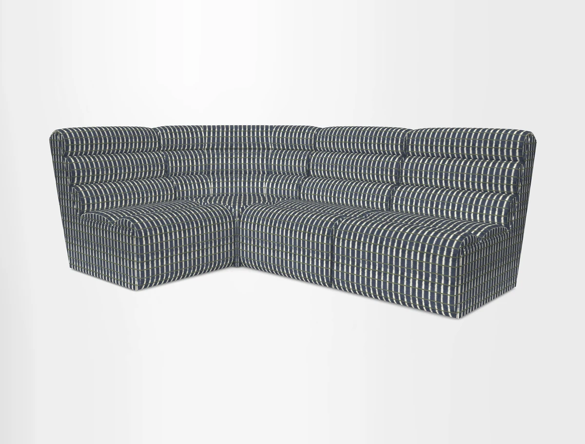 Aspect modular corner group RHF in Harpers Bazaar Houndstooth Cobalt
