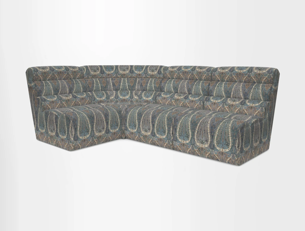 Aspect modular corner group RHF in Harpers Bazaar Houndstooth Cobalt
