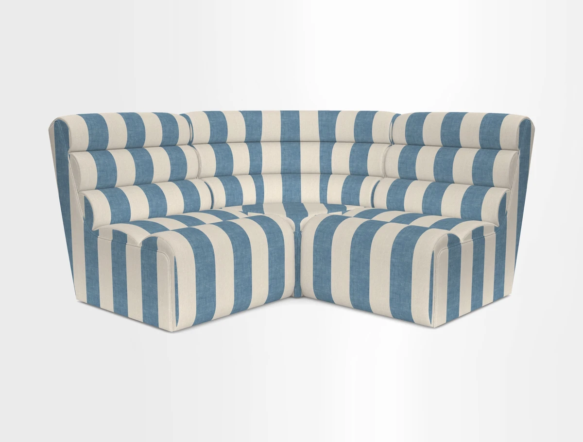 Aspect modular corner group RHF in Harpers Bazaar Houndstooth Cobalt