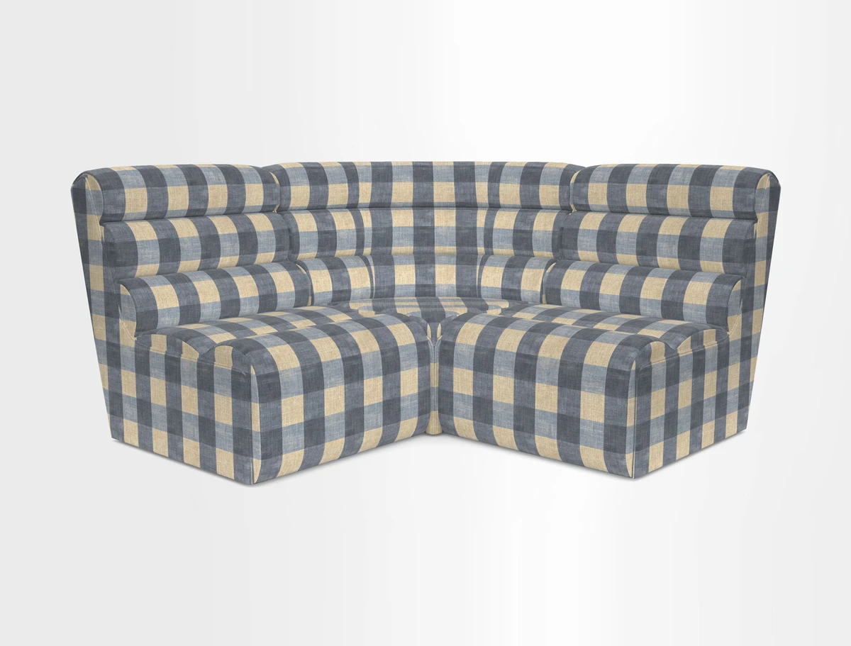 Aspect modular corner group RHF in Harpers Bazaar Houndstooth Cobalt