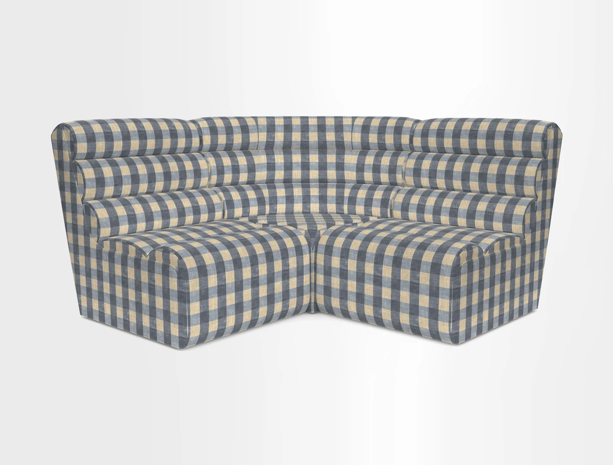 Aspect modular corner group RHF in Harpers Bazaar Houndstooth Cobalt