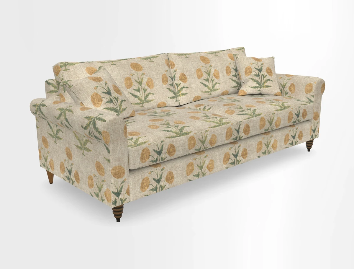Apuldram 4 Seater Sofa in Clever Cotton Mix Mineral 