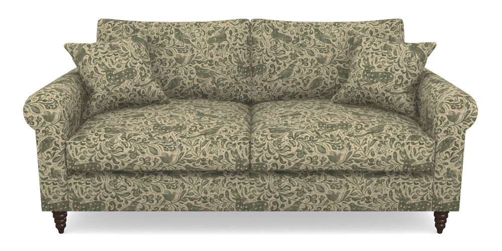 Product photograph of Apuldram 3 Seater Sofa In V A Drawn From Nature - Bird And Rabbit - Dark Green from Sofas and Stuff Limited