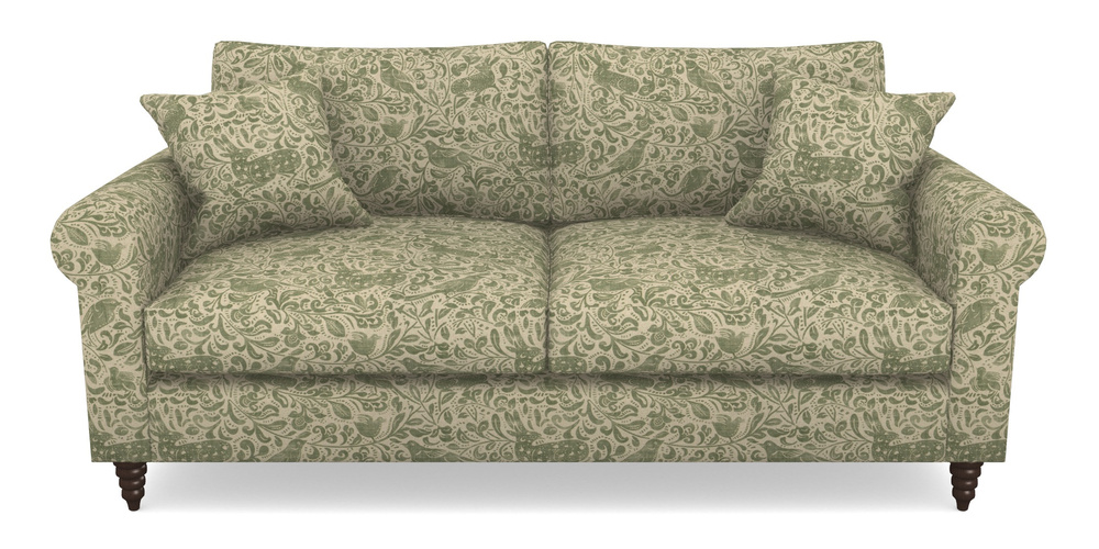 Product photograph of Apuldram 3 Seater Sofa In V A Drawn From Nature - Bird And Rabbit - Light Green from Sofas and Stuff Limited