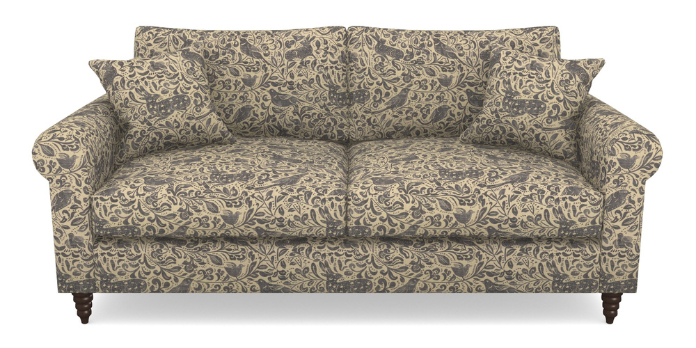 Product photograph of Apuldram 3 Seater Sofa In V A Drawn From Nature - Bird And Rabbit - Navy from Sofas and Stuff Limited