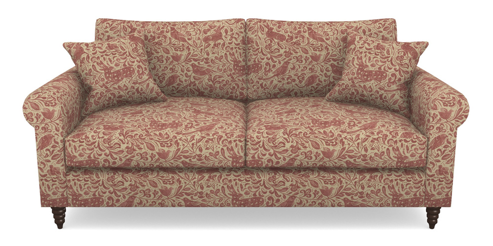 Product photograph of Apuldram 3 Seater Sofa In V A Drawn From Nature - Bird And Rabbit - Red from Sofas and Stuff Limited