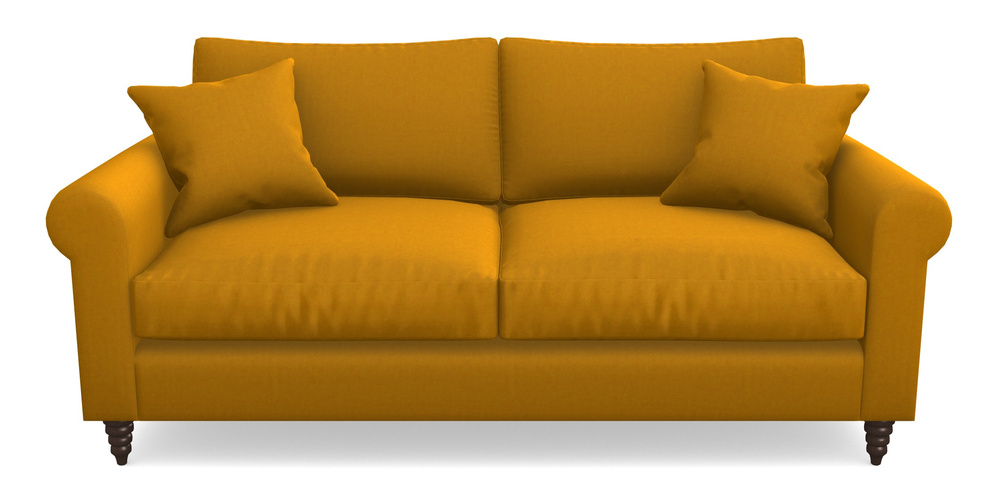 Product photograph of Apuldram 3 Seater Sofa In House Velvet - Saffron from Sofas and Stuff Limited