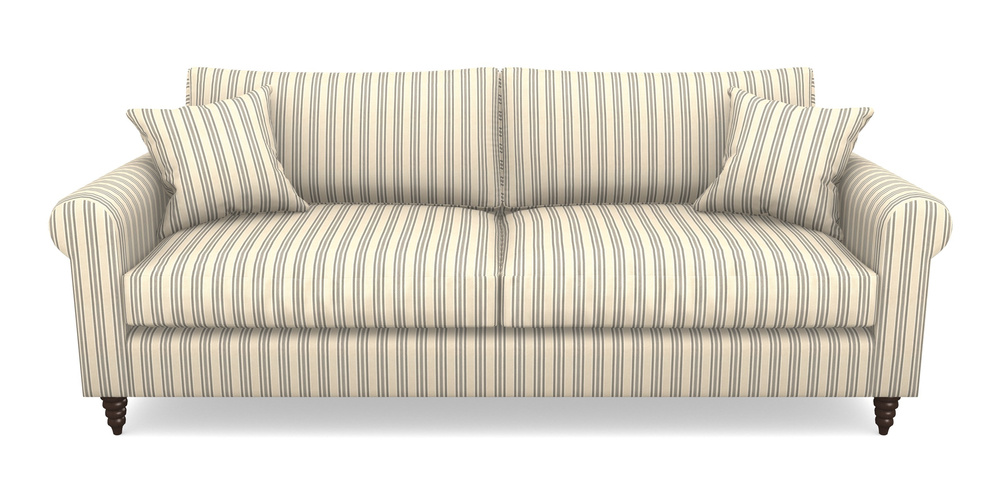 Product photograph of Apuldram 4 Seater Sofa In Cloth 22 - Racing Stripes Ayr - Charcoal from Sofas and Stuff Limited