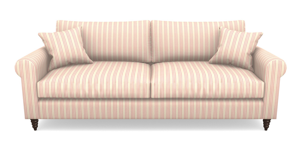 Product photograph of Apuldram 4 Seater Sofa In Cloth 22 - Racing Stripes Ayr - Cherry from Sofas and Stuff Limited