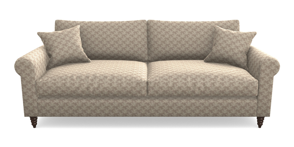 Product photograph of Apuldram 4 Seater Sofa In Cloth 21 - Decorative Leaf - Beech from Sofas and Stuff Limited