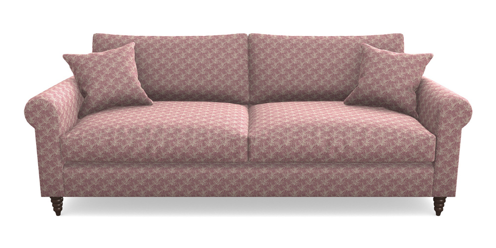 Product photograph of Apuldram 4 Seater Sofa In Cloth 21 - Decorative Leaf - Cassis from Sofas and Stuff Limited