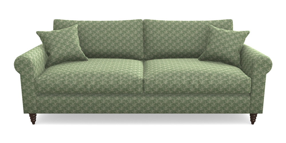 Product photograph of Apuldram 4 Seater Sofa In Cloth 21 - Decorative Leaf - Forest from Sofas and Stuff Limited