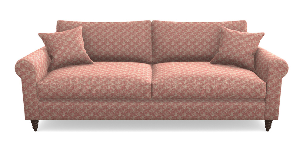 Product photograph of Apuldram 4 Seater Sofa In Cloth 21 - Decorative Leaf - Ginger Snap from Sofas and Stuff Limited