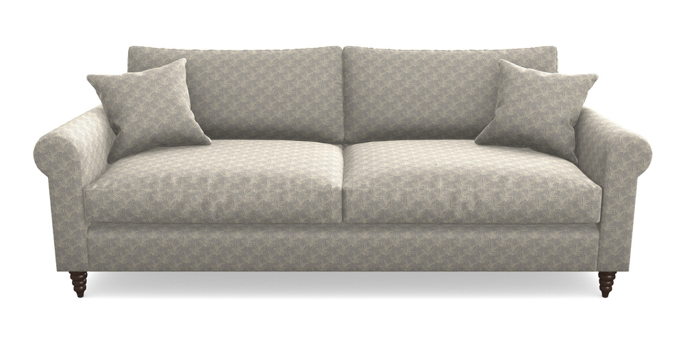 Product photograph of Apuldram 4 Seater Sofa In Cloth 21 - Decorative Leaf - Magnesium from Sofas and Stuff Limited
