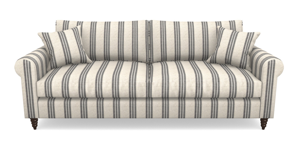 Product photograph of Apuldram 4 Seater Sofa In Cloth 18 Stripes - Bengal - Bible Black from Sofas and Stuff Limited