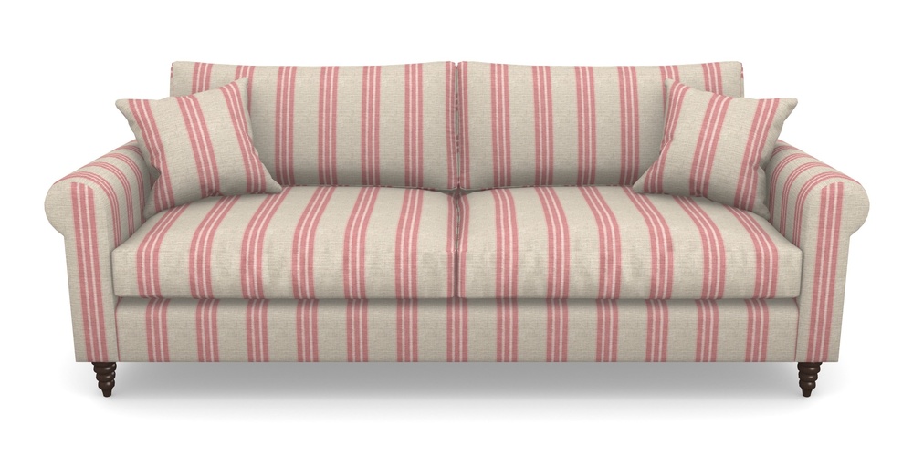 Product photograph of Apuldram 4 Seater Sofa In Cloth 18 Stripes - Bengal - Cranberry from Sofas and Stuff Limited
