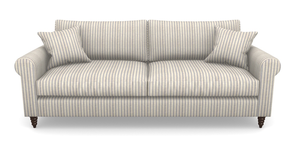 Product photograph of Apuldram 4 Seater Sofa In Cloth 18 Stripes - Ticking - Indigo from Sofas and Stuff Limited