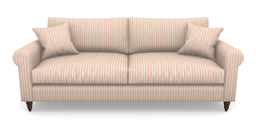 Product photograph of Apuldram 4 Seater Sofa In Cloth 18 Stripes - Ticking - Cranberry from Sofas and Stuff Limited