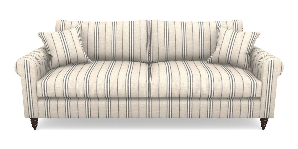Product photograph of Apuldram 4 Seater Sofa In Cloth 18 Stripes - Regimental - Bible Black from Sofas and Stuff Limited