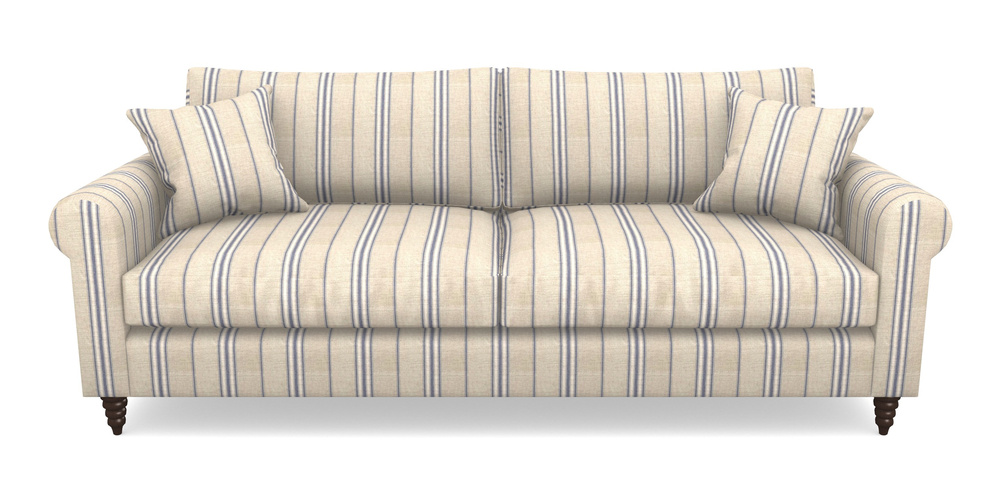 Product photograph of Apuldram 4 Seater Sofa In Cloth 18 Stripes - Regimental - Indigo from Sofas and Stuff Limited