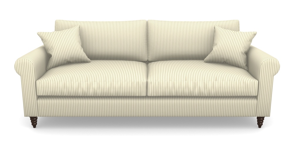 Product photograph of Apuldram 4 Seater Sofa In Cotton Stripe - Sage from Sofas and Stuff Limited
