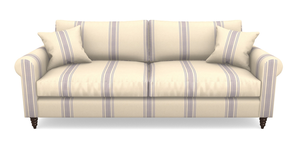 Product photograph of Apuldram 4 Seater Sofa In Cloth 22 - Racing Stripes Cheltenham - Blueberry from Sofas and Stuff Limited