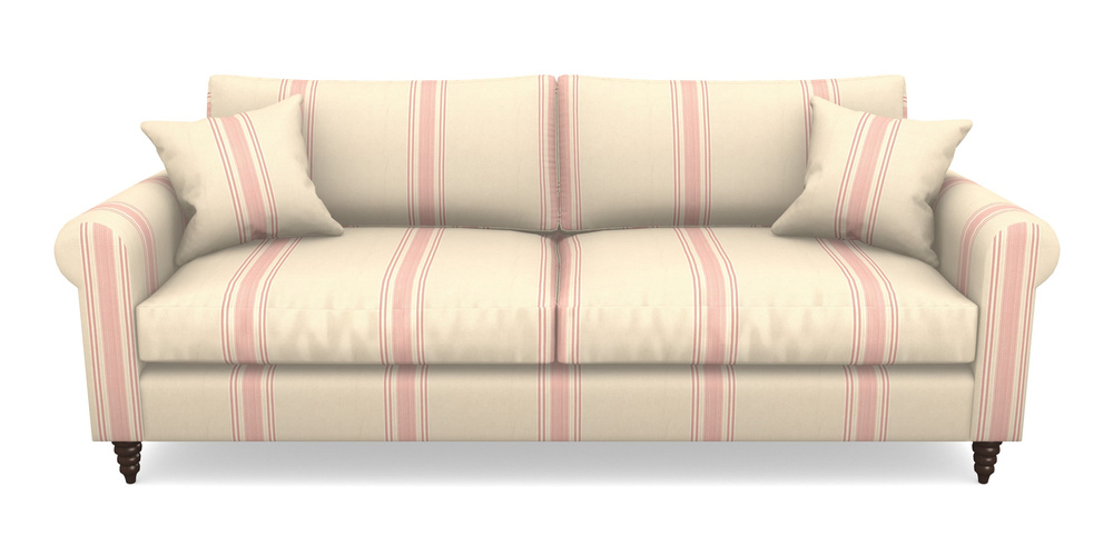 Product photograph of Apuldram 4 Seater Sofa In Cloth 22 - Racing Stripes Cheltenham - Cherry from Sofas and Stuff Limited