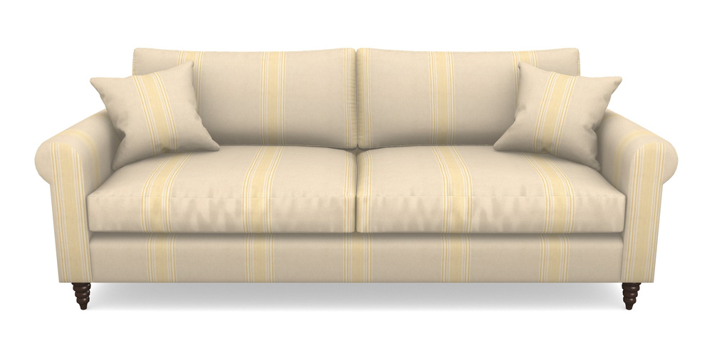 Product photograph of Apuldram 4 Seater Sofa In Cloth 22 - Racing Stripes Cheltenham - Lemon from Sofas and Stuff Limited