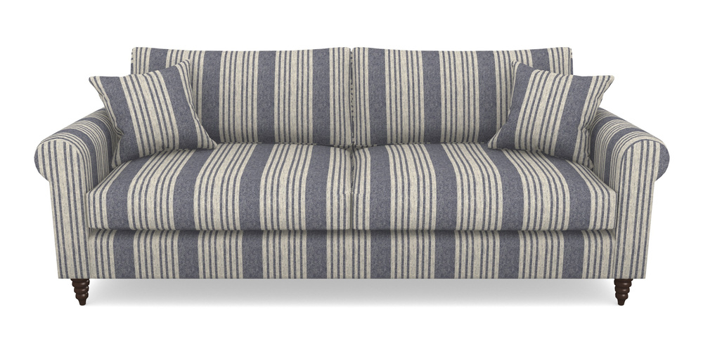 Product photograph of Apuldram 4 Seater Sofa In Cloth 22 - Bayadere - Deep Water from Sofas and Stuff Limited
