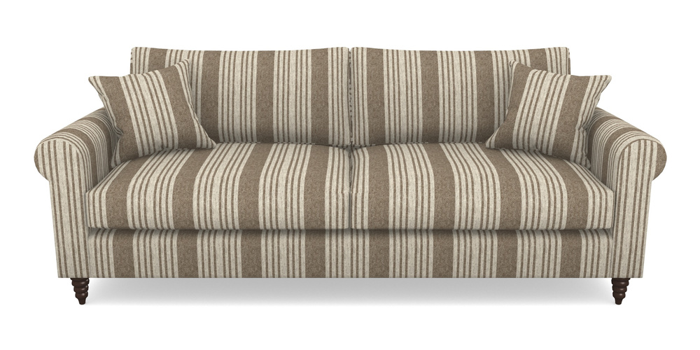 Product photograph of Apuldram 4 Seater Sofa In Cloth 22 - Bayadere - Peat from Sofas and Stuff Limited