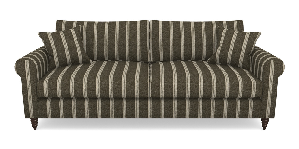Product photograph of Apuldram 4 Seater Sofa In Cloth 20 - Design 2 - Olive Stripe from Sofas and Stuff Limited