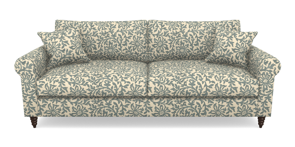 Product photograph of Apuldram 4 Seater Sofa In V A Brompton Collection - Floral Scroll - Pebble from Sofas and Stuff Limited