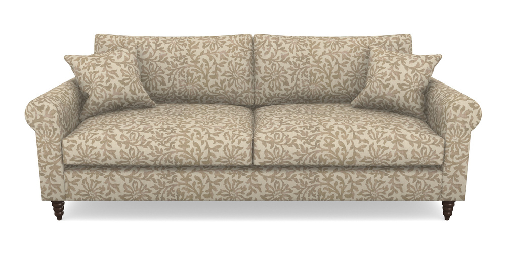 Product photograph of Apuldram 4 Seater Sofa In V A Brompton Collection - Floral Scroll - Assam Tea from Sofas and Stuff Limited