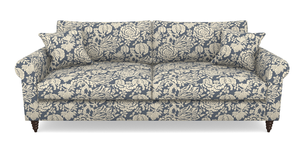 Product photograph of Apuldram 4 Seater Sofa In V A Brompton Collection - Flowering Kale - Midnight Blue from Sofas and Stuff Limited