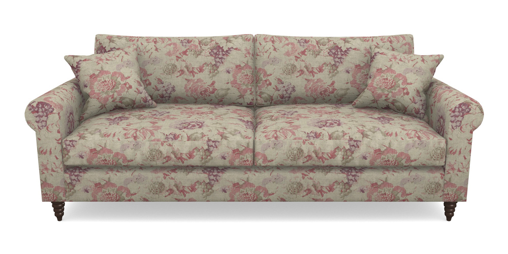 Product photograph of Apuldram 4 Seater Sofa In Floral Linen - Faith Rose Quartz from Sofas and Stuff Limited