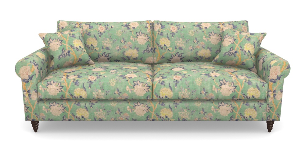Product photograph of Apuldram 4 Seater Sofa In Floral Linen - Even So Verde from Sofas and Stuff Limited