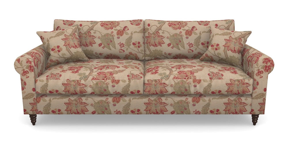 Product photograph of Apuldram 4 Seater Sofa In Floral Linen - Indienne T Rosso from Sofas and Stuff Limited