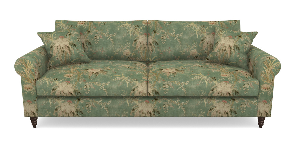 Product photograph of Apuldram 4 Seater Sofa In Floral Linen - Zefferino Emerald from Sofas and Stuff Limited
