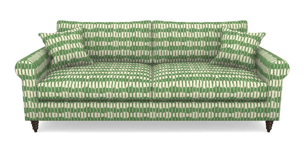 Product photograph of Apuldram 4 Seater Sofa In V A Brompton Collection - Ikat - Basil from Sofas and Stuff Limited