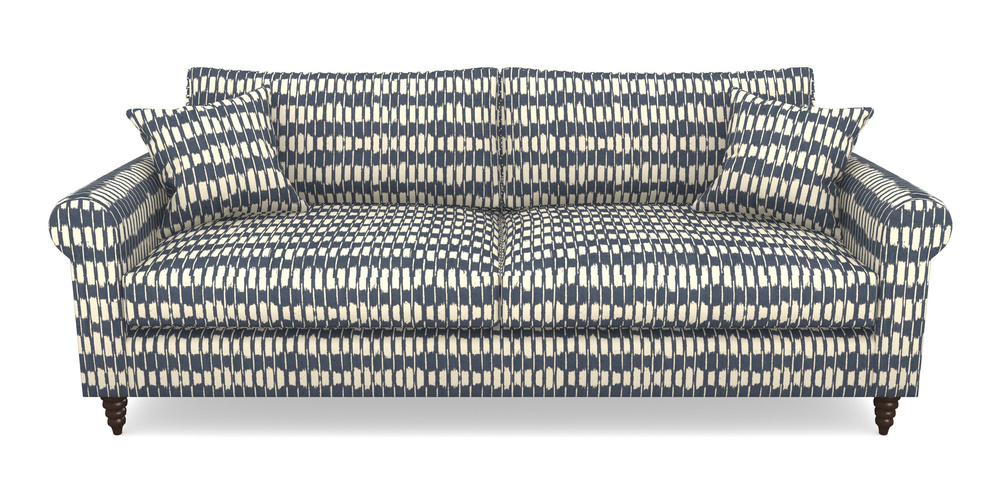 Product photograph of Apuldram 4 Seater Sofa In V A Brompton Collection - Ikat - Midnight Blue from Sofas and Stuff Limited