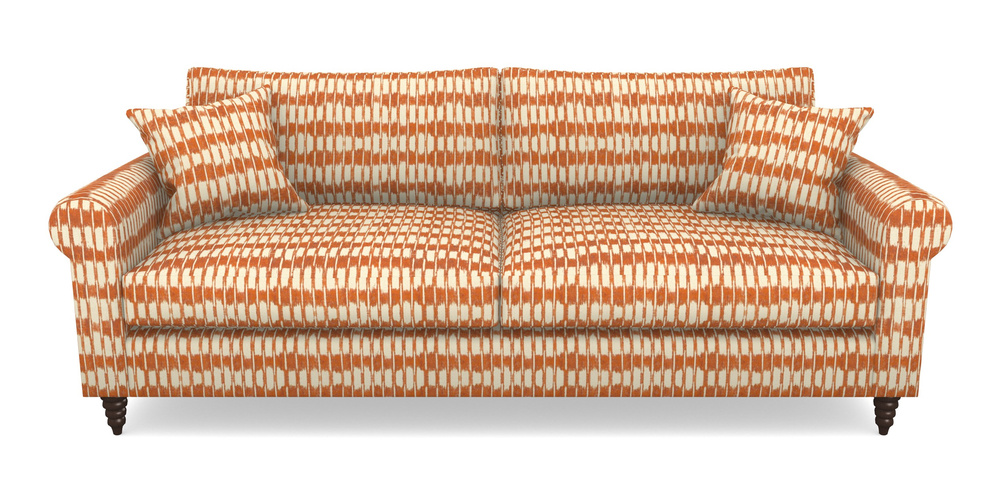 Product photograph of Apuldram 4 Seater Sofa In V A Brompton Collection - Ikat - Terracotta from Sofas and Stuff Limited