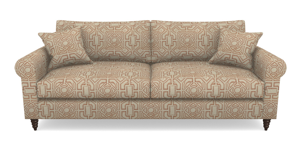 Product photograph of Apuldram 4 Seater Sofa In Rhs Collection - Large Knot Garden Linen - Terracotta from Sofas and Stuff Limited