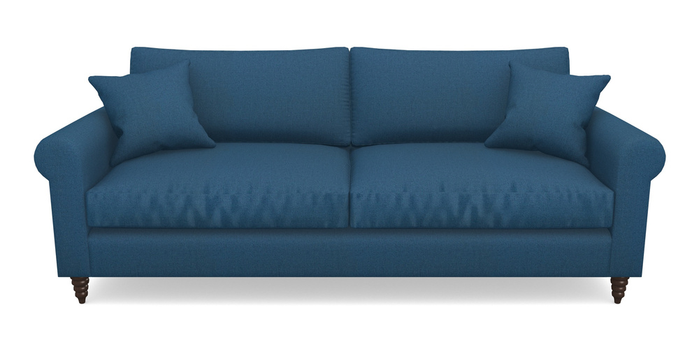 Product photograph of Apuldram 4 Seater Sofa In Plain Linen Cotton - Royal Blue from Sofas and Stuff Limited