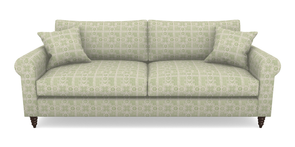 Product photograph of Apuldram 4 Seater Sofa In Rhs Collection - Small Knot Garden Cotton Weave - Green from Sofas and Stuff Limited