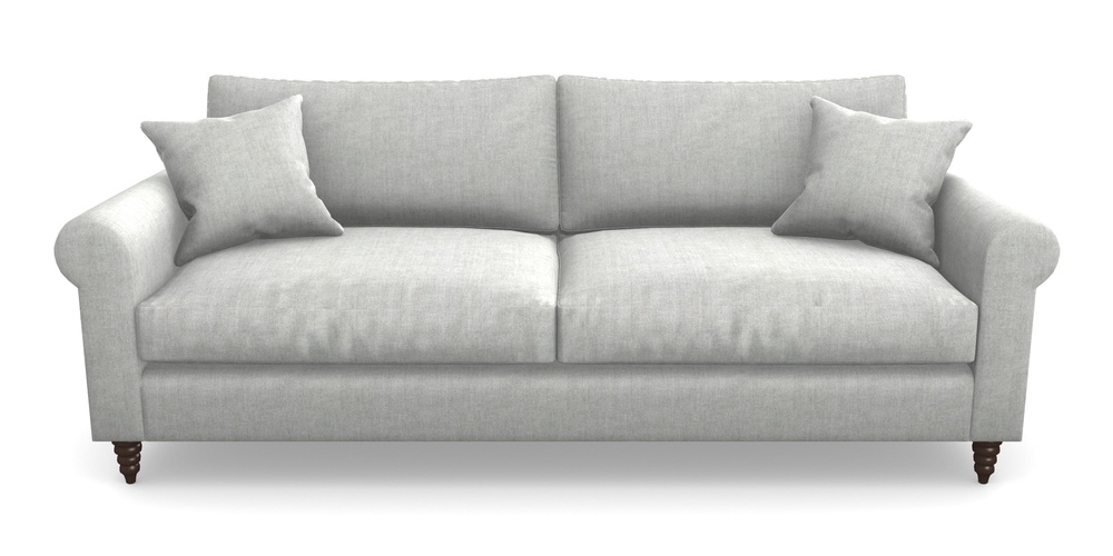 Product photograph of Apuldram 4 Seater Sofa In Super Soft Velvet - Silver from Sofas and Stuff Limited