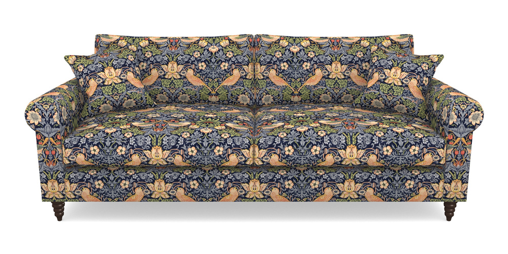 Product photograph of Apuldram 4 Seater Sofa In William Morris Collection - Strawberry Thief - Indigo Mineral from Sofas and Stuff Limited