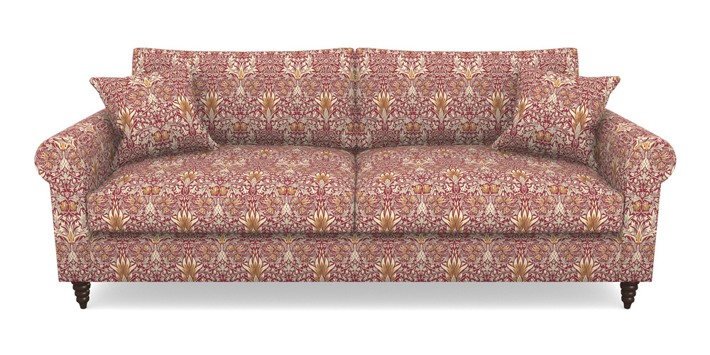 Product photograph of Apuldram 4 Seater Sofa In William Morris Collection - Snakeshead - Claret Gold from Sofas and Stuff Limited